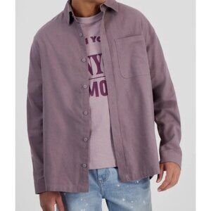 Mode of One Men's Relaxed Fit Flannel Wovens  Shirt Soft Moon Size L